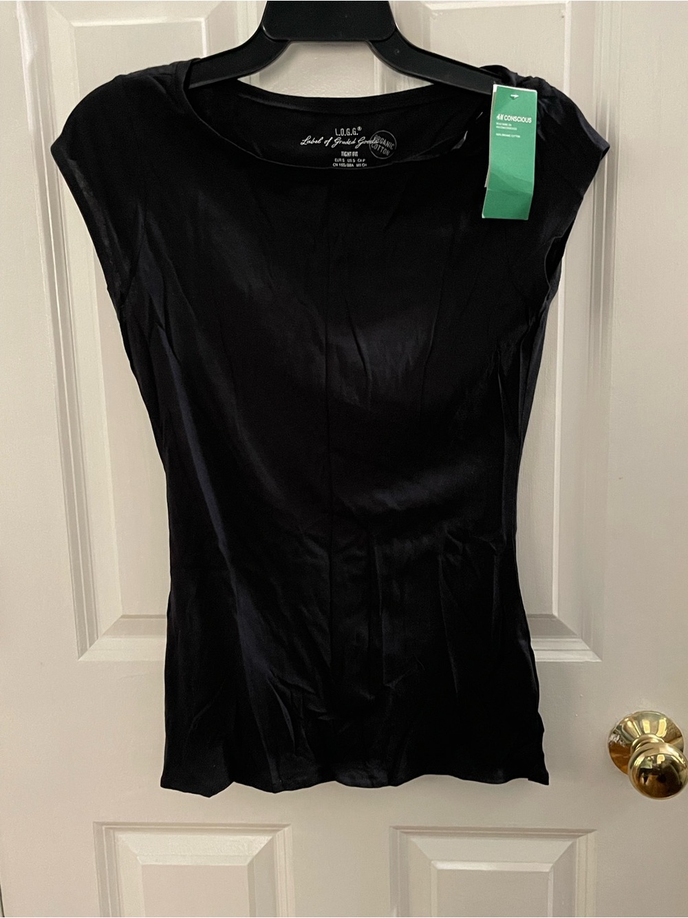H&M Black Short-Sleeve Cap Top